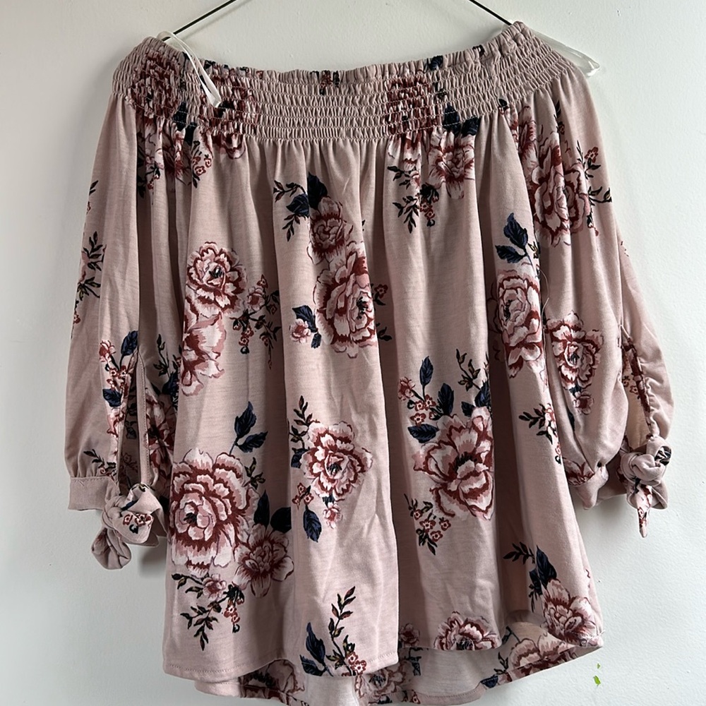 Suzy Shier 3/4 Sleeve Off the Shoulder Blouse